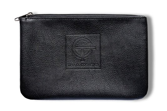 Vegan Leather Zipper Pouch & Makeup Bag